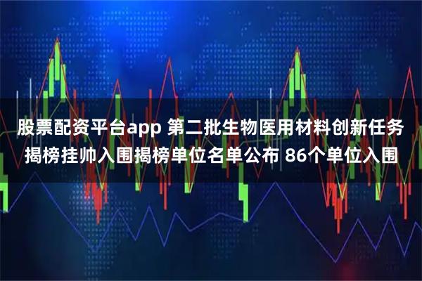 股票配资平台app 第二批生物医用材料创新任务揭榜挂帅入围揭榜单位名单公布 86个单位入围