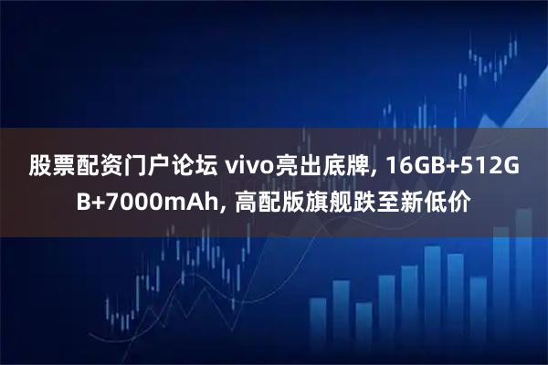 股票配资门户论坛 vivo亮出底牌, 16GB+512GB+7000mAh, 高配版旗舰跌至新低价